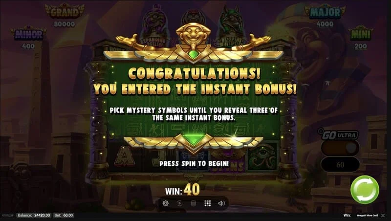 Wrappin' More Gold - start av den inbyggda rundan